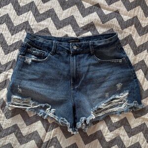 Sincerely Jules Dark Blue Distressed Jean Shorts 11 / 30